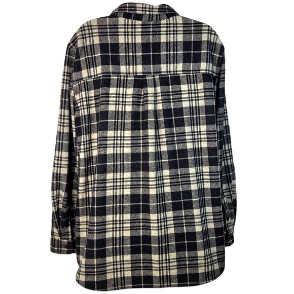 Casa Cabana XXL Black & White Plaid Flannel Button-Up Shirt - Picture 2 of 8